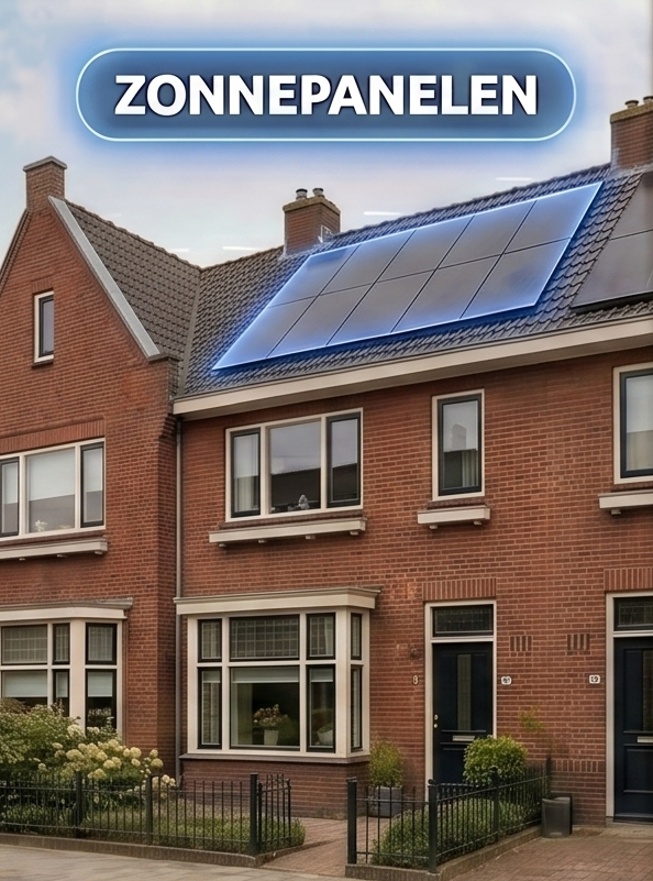 Woning met zonnepanelen en thuisbatterij